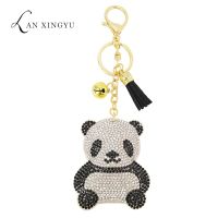 lovely Cartoon Multicolor Korean Velvet Panda Keychain Pendant Tassel Bag Charm Bear Animal Customization