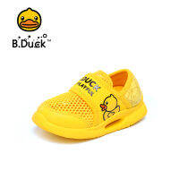 B.duck  รองเท้าแตะเด็กสำหรับทุกเพศกีฬาลำลองรองเท้ากันลื่นถักรองเท้าเด็กแฟชั่นระบายอากาศได้