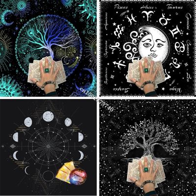 【YF】 4 Types Tarot Card Tablecloth Altars Cloth Trees Of Life Astrology Divinations Non-Slip Mat Tapestry Home Decors