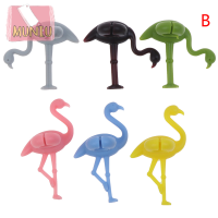 MUNIU 6pcs ซิลิโคนไวน์แก้ว MARKER Flamingo Design เครื่องดื่มเสน่ห์ป้ายเครื่องหมาย