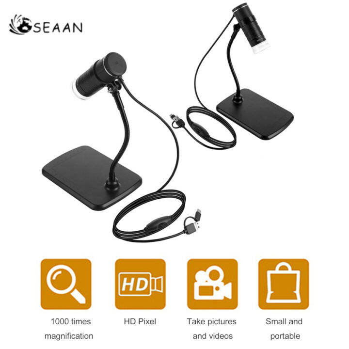 8led-1000x-กล้องจุลทรรศน์ดิจิทัล-hd1080p-3in1ชนิด-c-usb-แว่นขยายอิเล็กทรอนิกส์แบบพกพาแท่นวางหลอดงูสำหรับแอนดรอยด์พีซี