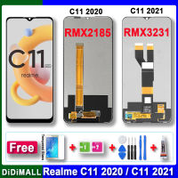 จอแสดงผล100% ของแท้6.5เปลี่ยนได้,หน้าจอสัมผัส LCD สำหรับ Realme C11 2021 RMX3231ชุดประกอบดิจิไทเซอร์สำหรับ Realme C11 2020 RMX2185 LCD