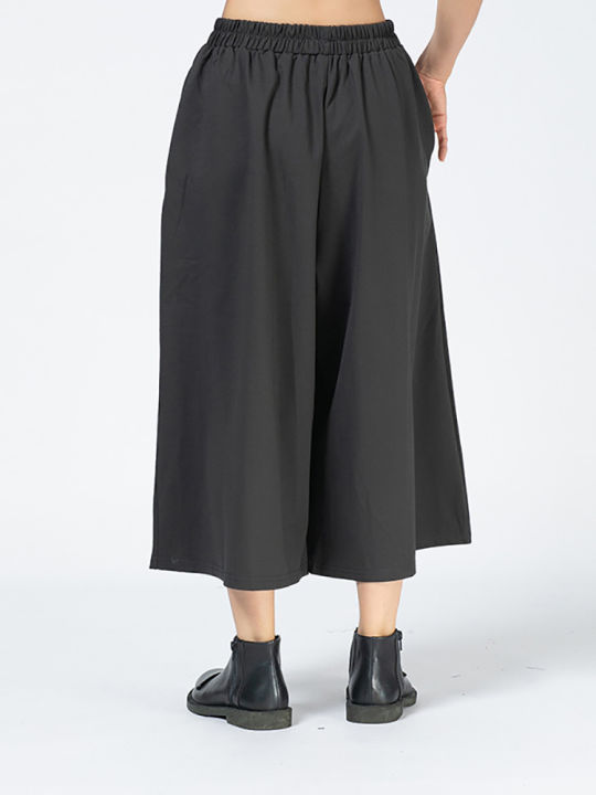 xitao-pants-fashion-casual-women-black-wide-leg-pants