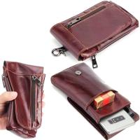 ☏✣﹉ Genuine Leather Phone Case Shoulder Belt Clip Hook Loop Pouch For Sony Xperia L1/R1(Plus)/XA1 PLUS/XZ1/XZS/XZ Premium/XZ/E5/C3