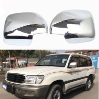 2ชิ้น ABS แต่งรถที่ครอบตกแต่งกระจกประตูมองหลังโครเมี่ยมสำหรับ Toyota Land Cruiser 100 LC100 1998-2004 2005 2006 2007