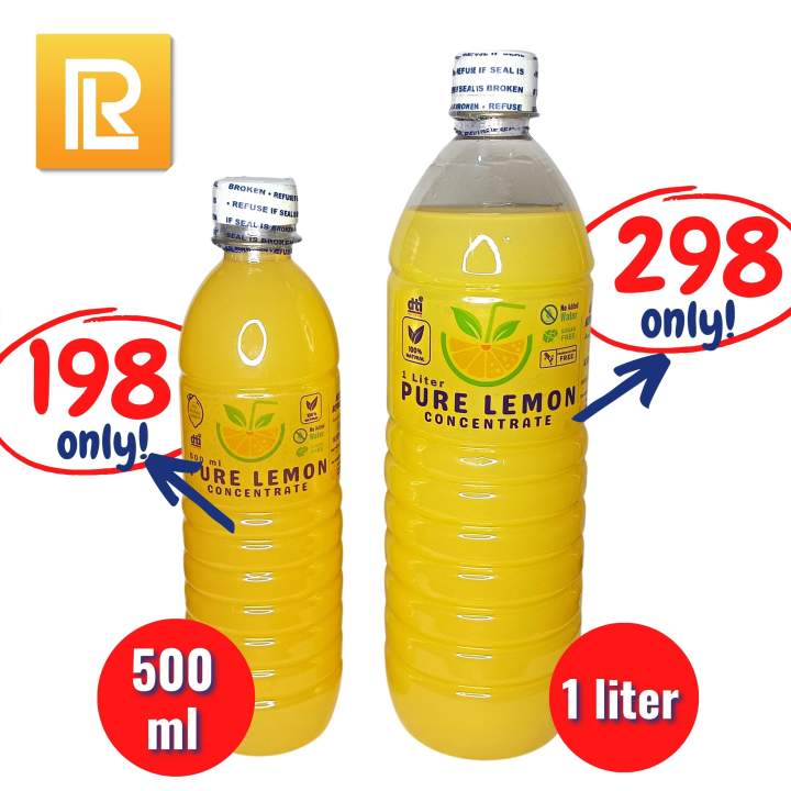 Pure Lemon Juice Concentrate Extract 1 liter and 500 ml Lazada PH