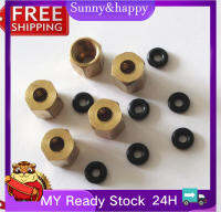 10 Pcs Copper Ink Damper Connector with o ring ( for Small Damper )  , Only Screw Nuts Oring