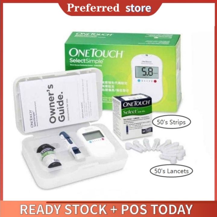 Set 】One Touch Select Simple Blood Glucose Monitor 50s Test Strips FREE 50s Lancets