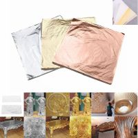 100 ชิ้น 14x14 เซนติเมตรตกแต่งเฟอร์นิเจอร์ฟอยล์สีทอง silber kupfer vergolden blattgold