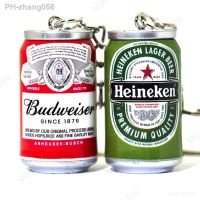 Simulation Canned Beer Keychain Mini Drink Bottle Key Ring Bag Pendant Jewelry Car Key Trinket Accessories Couples