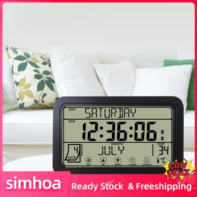 Simhoa นาฬิกาแขวนผนังสำหรับนาฬิกาติดผนังอิเล็กทรอนิกส์ห้องเรียนห้องนอนสำนักงาน