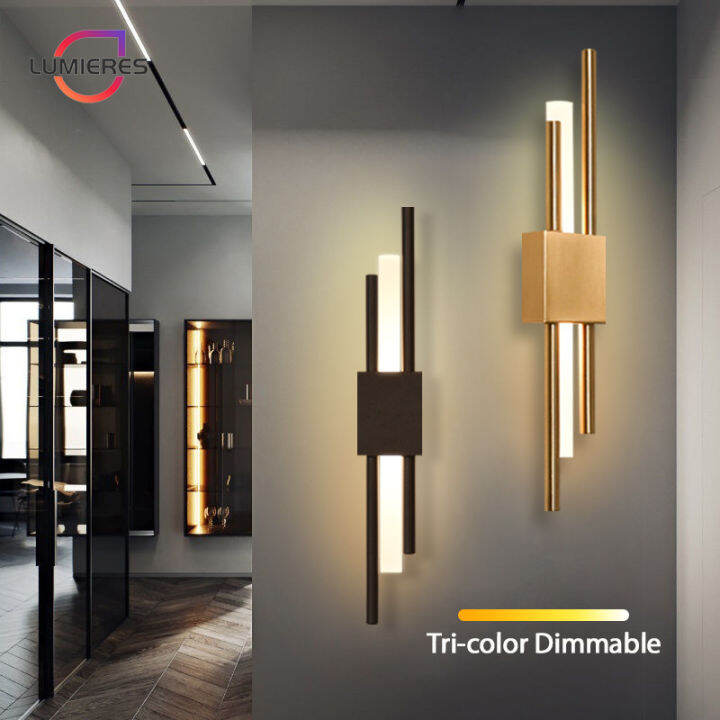 LED Wall Sconces Nordic Wrought Iron Tricolor Wall Light Modern