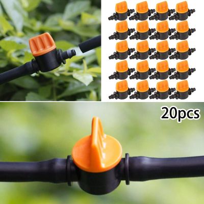 20Pcs Hose Mini Valve Garden Tap Garden Drip Irrigation Fittings Pipe Connectors Water Valve For 4/7mm Water Flow Control Valve Plumbing Valves