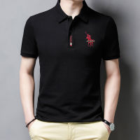 แขนสั้นผู้ชาย T เสื้อเชิ้ตสีพื้นฤดูร้อนปักลายปกลำลอง polo เสื้อเชิ้ตผู้ชายเสื้อตัวในสำหรับเด็กและวัยกลางคนเสื้อทรงหลวม