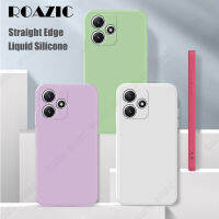 ROAZIC เคสขอบสี่เหลี่ยมซิลิโคนเหลวเคสนิ่มใส่โทรศัพท์12 5G สำหรับ Xiaomi Redmi,เคสป้องกันกล้องกรอบด้านหลังแบบบาง