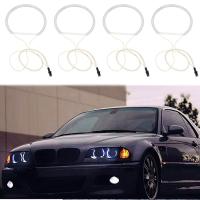 4Pcs White Headlight CCFL LED Angel Eyes Kit Halo Ring DRL Turn Signal Light CCFL Headlight Lamp For-BMW E36 E46 E39 E38