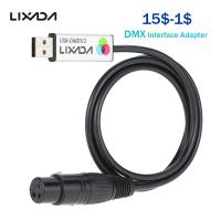 Lixada อะแดปเตอร์แปลง Usb ไปเป็น Dmx อินเตอร์แสงเวทีไฟดิสโก้ดีเจดีเอ็มเอ็กซ์อินเตอร์ Usb ไฟปาร์ตี้แสง Led Dmx 512อินเตอร์