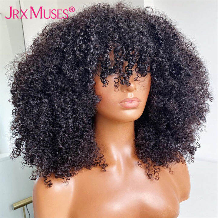 afro-kinky-curly-วิกผมมนุษย์เรียบเต็มเครื่องทำสั้น-curly-bob-fringe-wigs-สำหรับผู้หญิงบราซิล-remy-ผม200