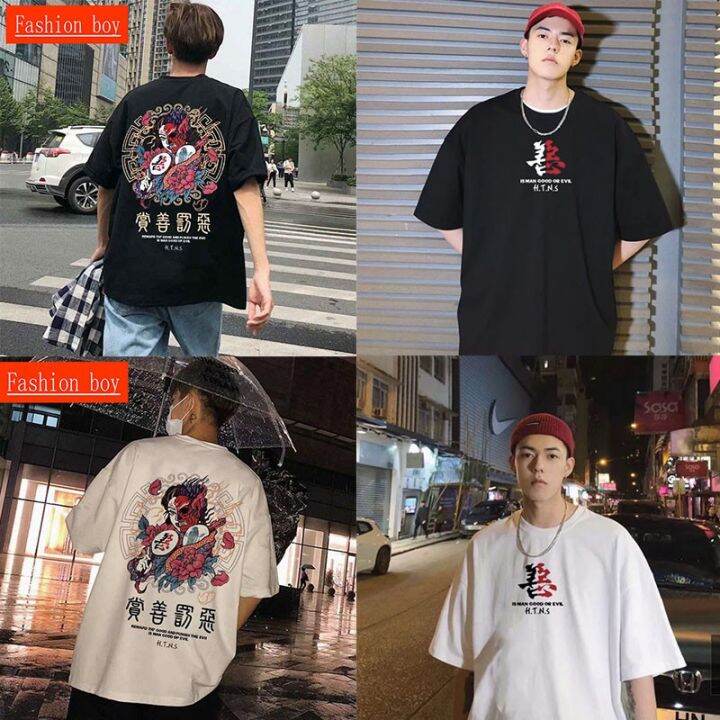 korea-mens-t-shirt-oversized-letters-printed-t-shirt-short-crew-neck-sleeve-t-shirt-couple-shirt