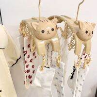 Cute Cat Hanging Clothes Drying Rack with 10pcs Clothes Pegs Indoor &amp; Outdoor Laundry Clips Hangers for Clothes Underwear Socks Clothes Hangers Pegs