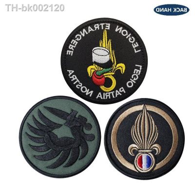 ♘❒﹍ French Foreign Legion 8cm Embroidery Patches Badges Emblem Military Army Accessory Hook and Loop Outdoor Bag With Sticker