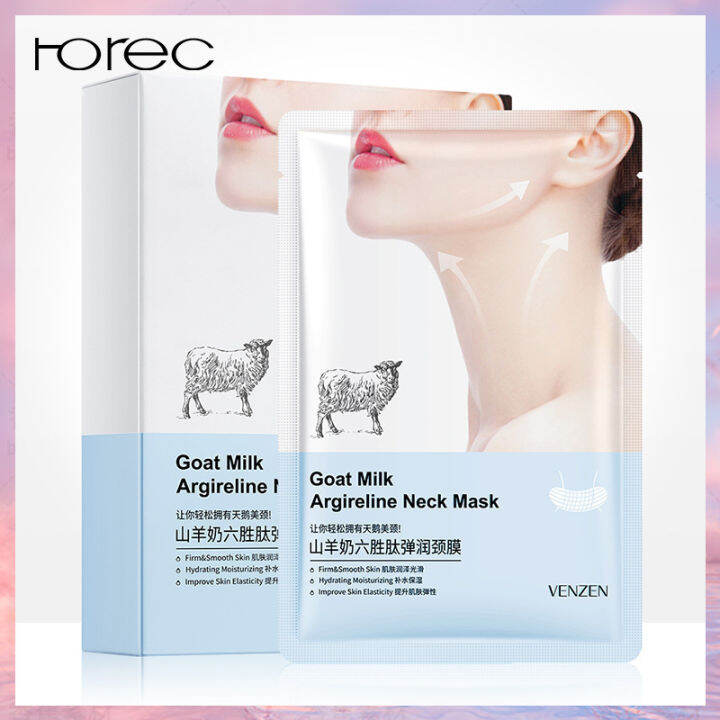 horec-25g-10pcs-มาส์กคอ-นมแพะ-แผ่นมาสก์คอ-goat-milk-hexapeptide-ไวท์เทนนิ่งและกระชับ-ช่วยฟื้นบำรุงผิวชะลอการเกิดริ้วรอยบริเวณคอ