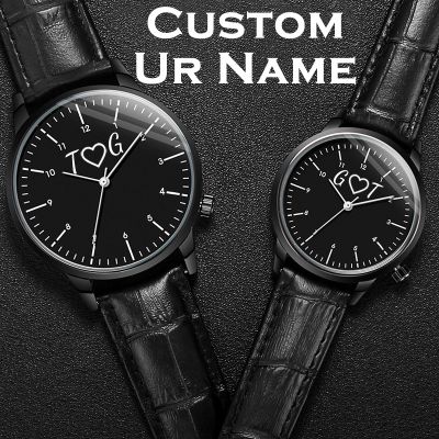 （A Decent035）นาฬิกาข้อมือผู้ชายผู้หญิงส่วนบุคคลที่กำหนดเองแกะสลักด้วยชื่อของคุณบนนาฬิกาข้อมือชายหญิง39; S UnisexBand