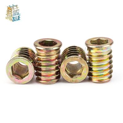 【CC】 shipping 10pcs/20pcs Zinc Alloy Iron Inside Carbon Socket Drive Insert Nuts Threaded Wood