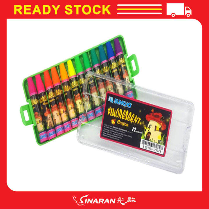 Buncho Fluorescent Crayon (12 Colours) Lazada