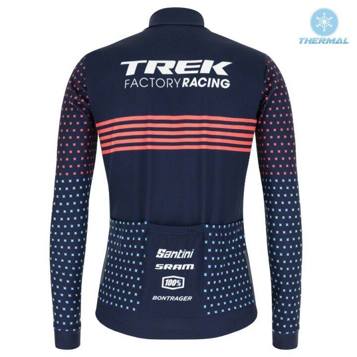 trek-สีฟ้าความร้อนแขนยาวขี่จักรยานย์การออกแบบที่มีน้ำหนักเบาแสงและระบายอากาศได้อย่างรวดเร็วแห้งและเหงื่อ