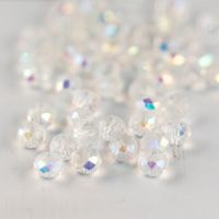 MH glass bead Colorful Transparent White Glass Beads 3x4mm 4x6mm 6x8mm Cross section crystal beads for Jewelry DIY Making