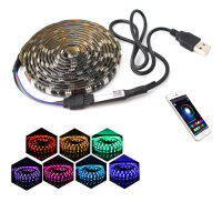 5 V LED RGB แถบ USB กันน้ำ 5050 บลูทูธใช้งานร่วมกับ USB 5 V Neon 50 ซม. 5 MLed Light Strip RGB ริบบิ้น-asferttyre