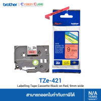 Brother TZe-421 เทปพิมพ์อักษร 9 mm. สีดำ/พื้นสีแดง แบบเคลือบพลาสติก 8 m. (สินค้าของแท้จากบราเดอร์) – ใช้กับเครื่องพิมพ์ Brother รุ่น PT-1280TH, PT-1830, PT2700, PT-2730, PT-1650, PT-9500PC