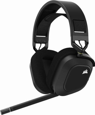 CORSAIR HS80 RGB WIRELESS Multiplatform Gaming Headset - Dolby Atmos - Lightweight Comfort Design - Broadcast Quality Microphone - iCUE Compatible - PC, Mac, PS5, PS4 - Black HS80 RGB WIRELESS Black