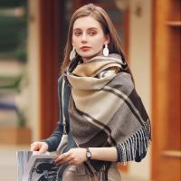 {Warm scarf}2023ใหม่หรูหราหนาผ้าพันคอแคชเมียร์ผู้หญิง39; S ผ้าคลุมไหล่ที่อบอุ่นด้วยพู่ผ้าพันคอลายสก๊อตห่อฤดูหนาวผ้าพันคอสบายๆผ้าพันคอ