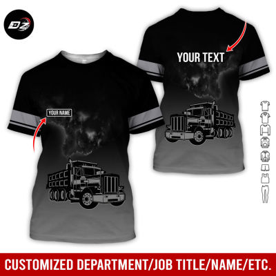 2023 Personalized Name Love Dump Truck All Over Printed Clothes grey AY612