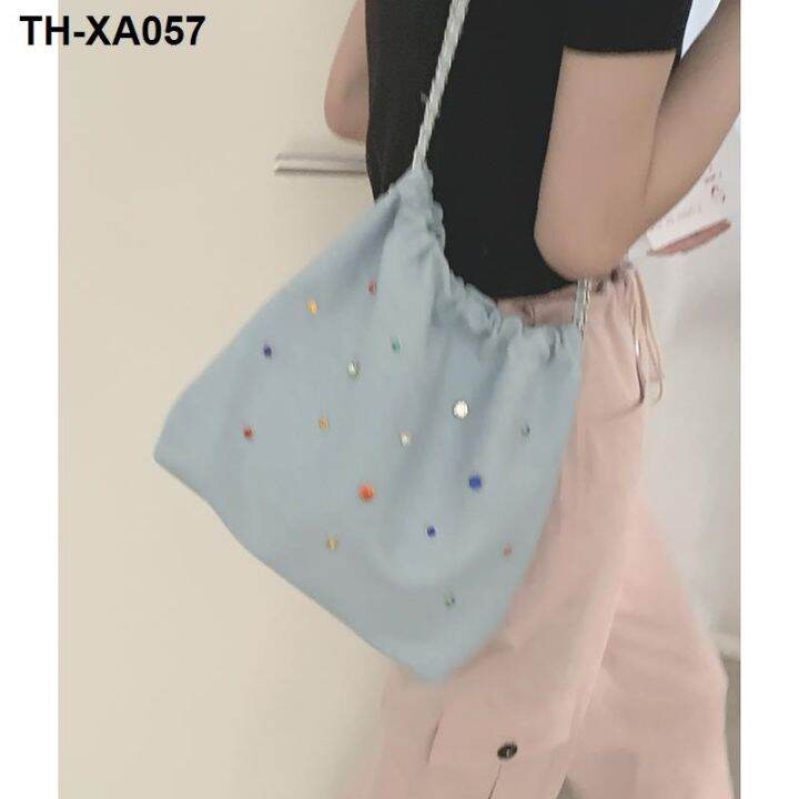 small-fragrant-style-denim-bag-women-2023-new-trendy-diamond-chain-bucket-all-match-large-capacity-shoulder-messenger