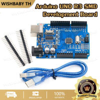 【จัดส่งที่รวดเร็ว】Arduino UNO R3 SMD คณะกรรมการพัฒนา Development Board บอร์ด แบบชิพฝังตัว CH340G ATMEGA328P USB Cable UNO R3 For Arduino