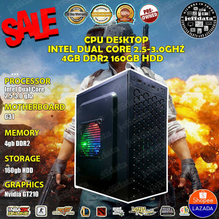 CPU Desktop intel 2.5-3.0ghz Dualcore 4gb ram 512mb 64bit graphics ...