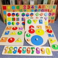 Montessori Toy Wooden Grasp Board Geometric Shape Educational Color Sorting Math Puzzle Preschool Learning Toys for Kids Gift