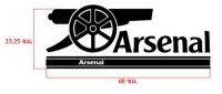 สติกเกอร์ ตัด ไดคัท ติด แต่งรถ ปืนใหญ่ อาเซนอล Arsenal FC Sticker Die-Cut Decal - PVC กันน้ำ ขนาด 23.25 x 60 ซม. เลือก สีได้ค่ะ