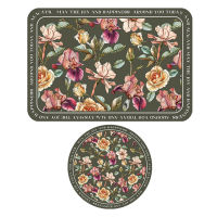 K-Bell Placemats ดูดซับเสื่อวินเทจ Charming วินเทจดอกไม้กันน้ำกันลื่นและทนความร้อนที่สมบูรณ์แบบการตกแต่งโต๊ะทานอาหารสำหรับห้องครัว