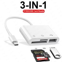 USB C Type C Adapter TF SD Card Reader OTG Writer For iPhone Huawei Xiaomi Macbook Samsung Data Transfer Cable U Disk Cardreader