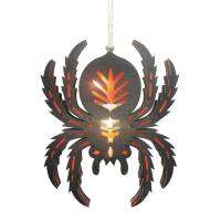 Halloween Spider Lamp Wooden Spider Pendant Lamp Decoration Wooden Material Decoration Supplies for Porch Patio Bar and Garden innate