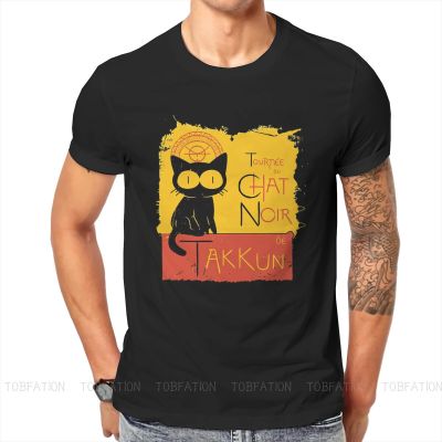 Chat Noir De Takkun Tshirt For Male Flcl Fooly Cooly Naota Haruko Anime Clothing Novelty T Shirt Soft Printed Fluffy