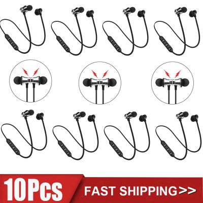 ZZOOI 10Pcs XT11 Magnetic Wireless Earphone Bluetooth Headphone Stereo Sports Earbuds with Microphone for Xiaomi Iphone