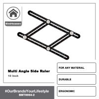 iBestMeasure ไม้บรรทัดวัดอลูมิเนียมอัลลอยด์แบบพับได้ความยาวพิเศษ 10 นิ้ว, เครื่องมือแม่แบบหลายมุมพร้อมหัวโกนิโอมิเตอร์, เครื่องมือวัดกระเบื้อง 4 ด้านสำหรับช่างก่อสร้าง/ช่างฝีมือ/ช่างไม้/งานก่อสร้าง