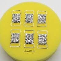 10pc/lot27mmX15mm flat back Rhinestone bikini connectors buckle/beachwear connector buckle/bag shoes clothing decoration buckle Belts