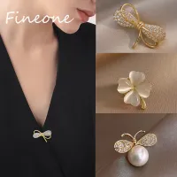 Fashion Brooch Flower Bow Brooches for Women Metal Anti-glare Lapel Pin Fixed Clothes Pins Sweater Coat Clothing Accessories