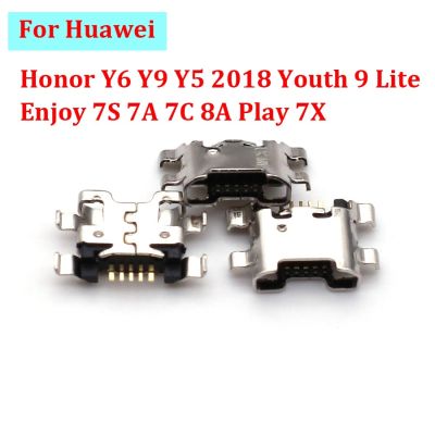 100 ชิ้นสําหรับ Huawei Honor Y6 Y9 Y5 2018 Youth 9 Lite Enjoy 7S 7A 7C 8A Play 7X Micro USB Charging Dock Port Connector ปลั๊กชาร์จ